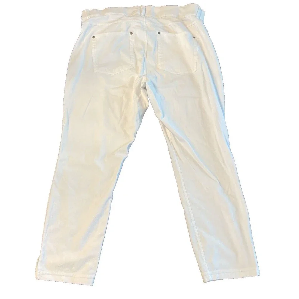 HUE Ankle Slit‎ Essential Denim Capris White Sz XL